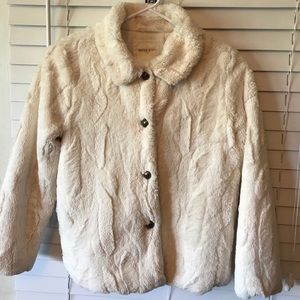 Forever 21 Girls Faux Fur Cream Jacket Size 11/12
